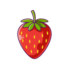 Strawberry Fruit Cartoon Vector Illustration Design. Fruits Premium Illustration Isolated.