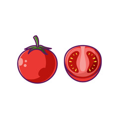 Tomato Fruit Cartoon Vector Illustration Design. Fruits Premium Illustration Isolated.