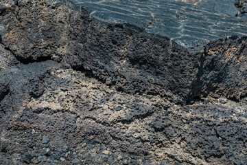 Hōlei Sea Arch. Chain of Craters Road, Hawaii Volcanoes National Park. Pahoehoe  Lava. volcanic rock