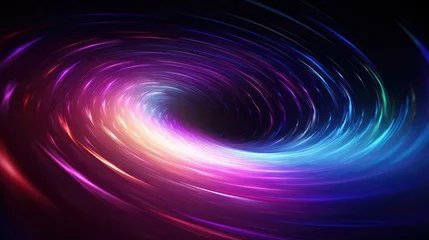 Rolgordijnen Colorful vortex energy, cosmic spiral waves, multicolor swirls explosion. Abstract futuristic digital background. © mozZz
