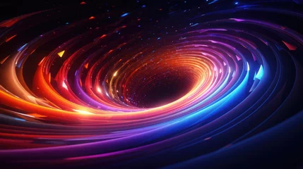 Foto op Plexiglas Colorful vortex energy, cosmic spiral waves, multicolor swirls explosion. Abstract futuristic digital background. © mozZz