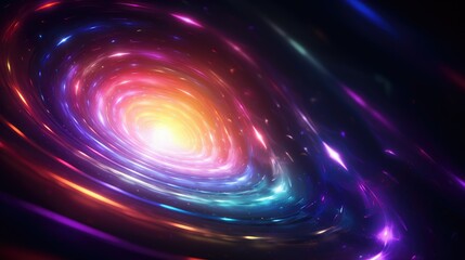 Colorful vortex energy, cosmic spiral waves, multicolor swirls explosion. Abstract futuristic digital background.