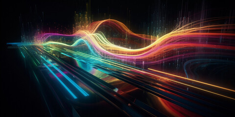 Fototapeta na wymiar abstract futuristic colorful neon lights background 