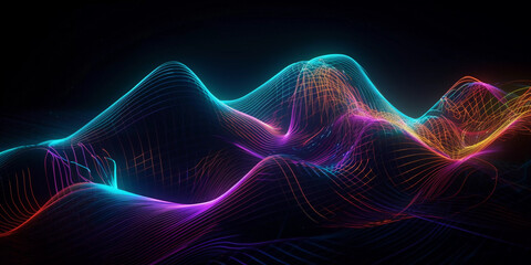 abstract futuristic colorful neon lights background 