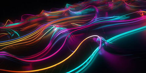 abstract futuristic colorful neon lights background 