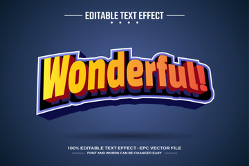 Obraz premium Wonderful 3D editable text effect template