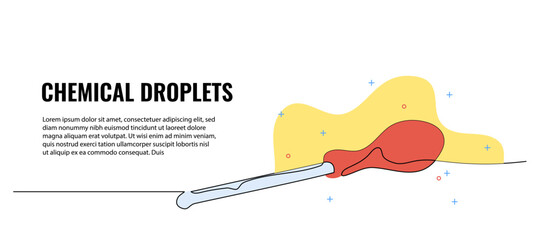 Chemical droplet vector illustration. Modern flat in continuous line style.