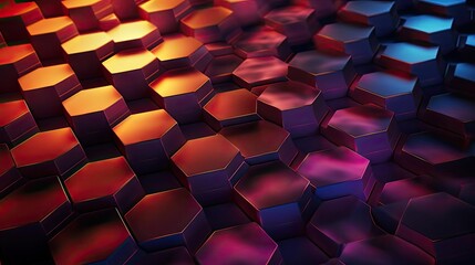 Fototapeta premium modern symmetrical hexagon arrangement with gradient color for wallpaper or background