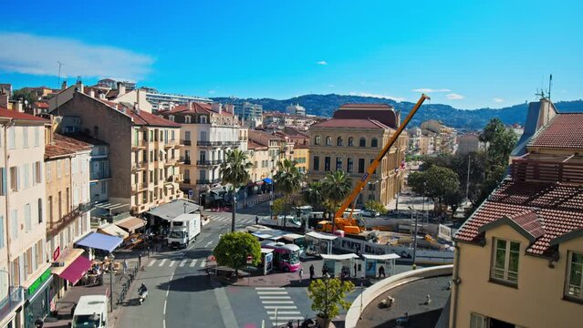 Cannes in full development, French Riviera. New buildings in construction in Cannes, Cote d'Azur.