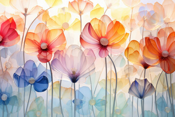 Beautiful Ethereal Flowers Abstract Background