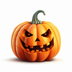 Halloween pumpkin on white background design for Halloween on 31 October.