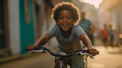 Obraz premium child on bike