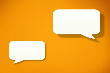 White shape of blank speech bubbles. Communication concept