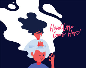 Conceptual Mental Health Issue, depression illustration in vector format