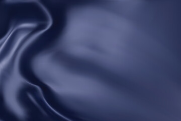 Close-up texture of dark blue silk. Heather blue fabric smooth texture surface background. Smooth elegant blue silk. Texture, background, pattern, template. 3D vector illustration.