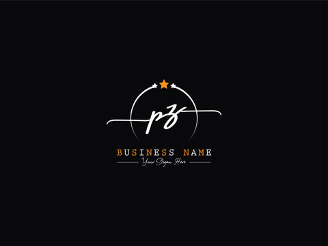 Calligraphy PZ Modern Signature Logo, Initial pz zp Logo Letter Vector For Your Luxury Shop