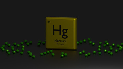 3d representation of the chemical element mercury