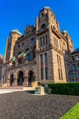 Fototapeta na wymiar The Ontario Legislative Assembly Building, located in Toronto, Canada, was constructed in three phases. The east and west wings were built between 1886 and 1892, and the north wing was in 1927.