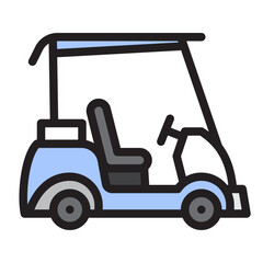 Caddy Golf outline icon. Transportation illustration for templates, web design and infographics. Pixel-perfect at 64x64	
