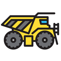 Dump Truck outline icon. Transportation illustration for templates, web design and infographics	
