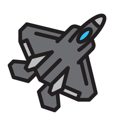 Jet fighter single outline icon. Transportation illustration for templates, web design and infographics	
