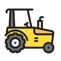 Tractor single outline icon. Transportation illustration for templates, web design and infographics. Pixel-perfect at 64x64	
