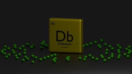 3d representation of the chemical element dubnium