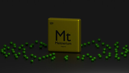 3d representation of the chemical element maitnerium