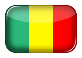Mali web icon button with clipping path 3d illustration