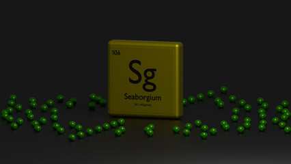 3d representation of the chemical element seaborgium