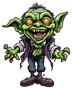 Creepy Goblin Halloween Sticker Design