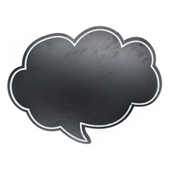 empty black speech bubble in the form of a cloud isolated on white background