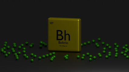 3d representation of the chemical element bohrio