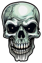 Creepy Skull Halloween Sticker Design