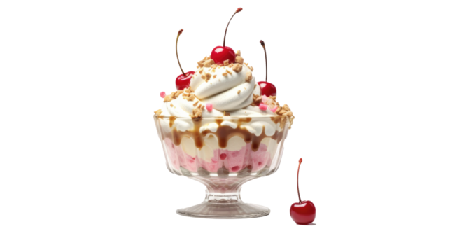 ice cream with cherries