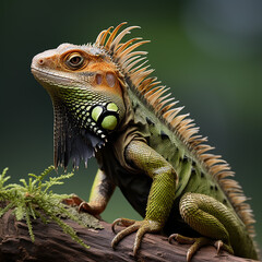 Fototapeta premium iguana on a tree