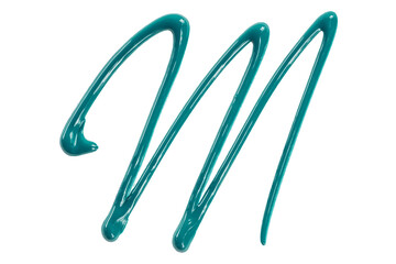 green watercolor drop zigzag isolated on transparent background