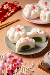 Baozi or Chinese Steamed Buns is a type of yeast-leavened filled bun in various Chinese cuisines.