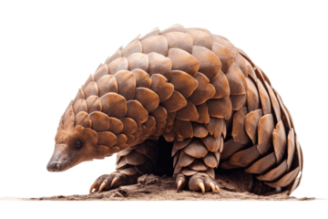 African Pangolin (anteater) isolated on transparent background.