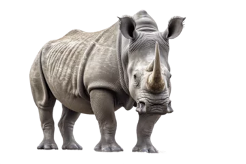 Poster African White Rhino isolated on transparent background. © Jeff