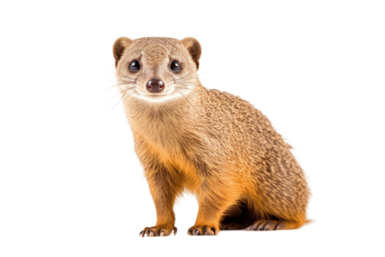 African Mongoose isolated on transparent background.