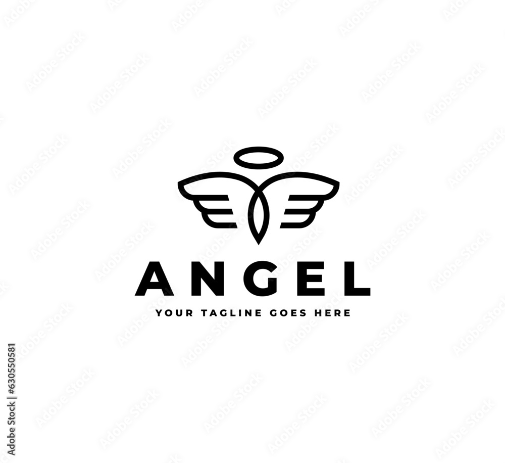 Wall mural Creative modern THE angel logo design