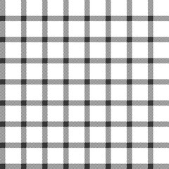 Window pane plaid seamless pattern, black and white can be used in the design. Bedding, curtains, tablecloths