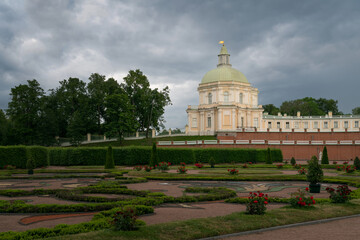 View of the side East Pavilion (Japanese Pavilion) of the Great (Menshikov) Palace in the...
