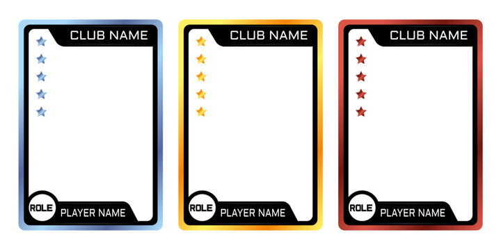 silver and gold edition border or frame player template for game, trading card palyer design template