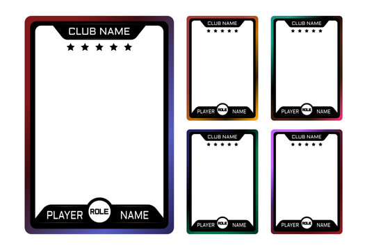 neon border or frame player template for game, trading card design template