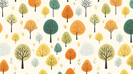 tree pattern seamless design nature leaf wallpaper