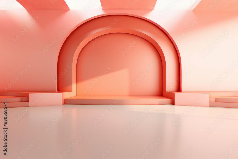 Aufkleber Abstract modern architecture background, empty open space interior.