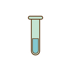 Glass test tube cartoon icon school isolated vector illustration