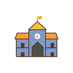 School building cartoon icon isolated vector illustration